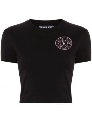T-shirt à paillettes Versace Jeans Couture noir