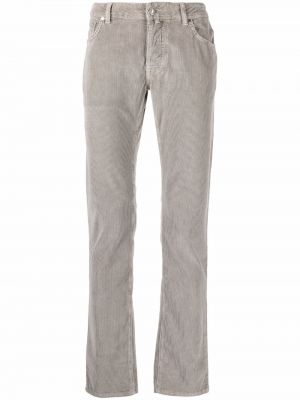 Pantalones rectos de pana slim fit Jacob Cohen gris