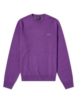 A.P.C. Трикотажный пуловер с логотипом Nina фиолетовый