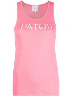 Βαμβακερός τοπ με σχέδιο Patou ροζ