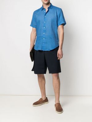 Camisa con estampado con estampado geométrico Peninsula Swimwear azul