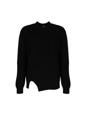 Sweter z okrągłym dekoltem Les Hommes czarny