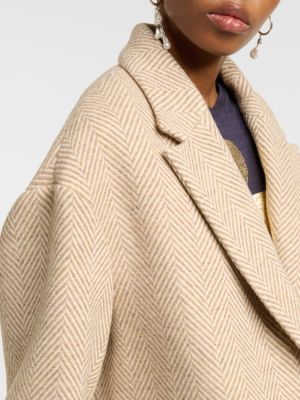 Kockovaný vlnený krátký kabát Marant Etoile hnedá