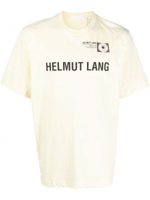 Koszulka bawełniana z nadrukiem Helmut Lang żółta