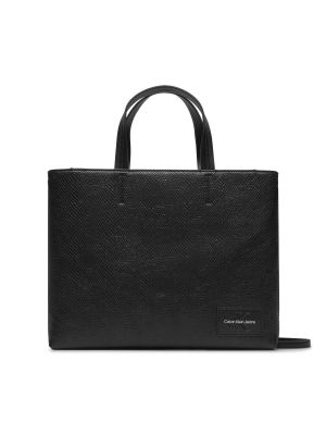 Nakupovalna torba s kačjim vzorcem Calvin Klein Jeans črna