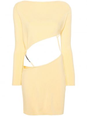 Sukienka koktajlowa asymetryczna Gcds żółta