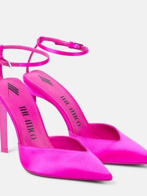 Сатенени полуотворени обувки The Attico розово