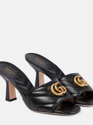 Leder sandale Gucci schwarz