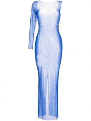 Läbipaistvad mustriline kleit Di Petsa sinine
