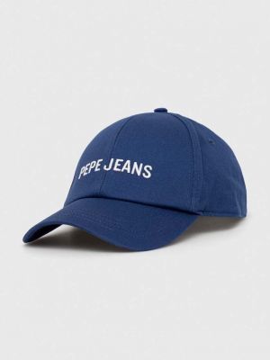Памучна шапка с козирки с апликация Pepe Jeans