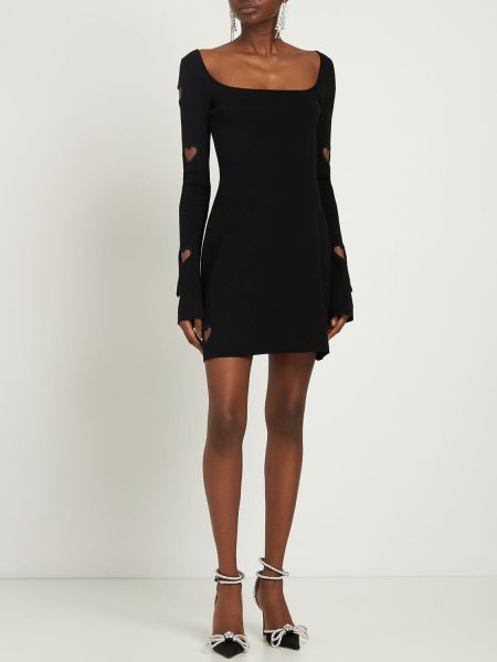 Sukienka mini z wiskozy w serca Mach & Mach czarna
