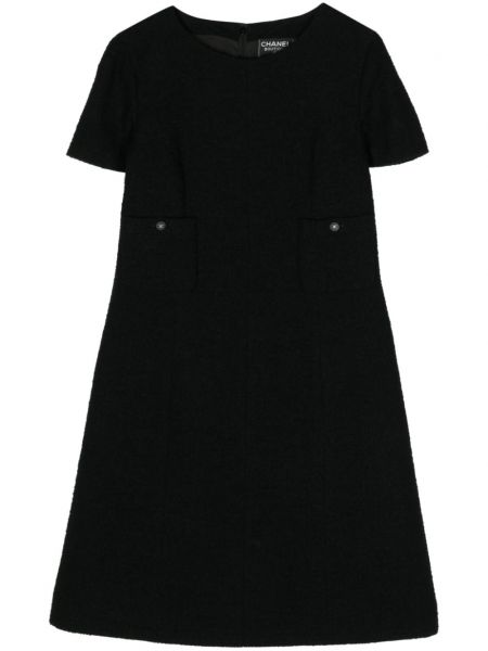 Šaty s knoflíky Chanel Pre-owned černé