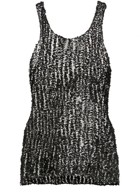 Gennemsigtig tanktop med rygudskæring Maison Margiela sort