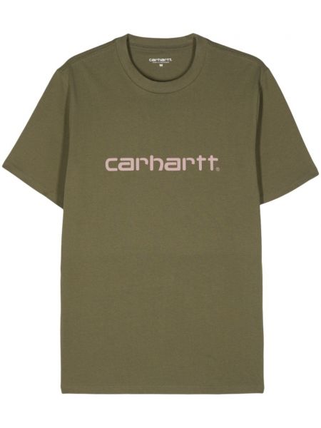 Βαμβακερή μπλούζα με σχέδιο Carhartt Wip πράσινο