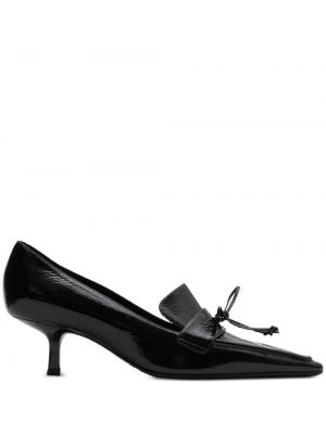 Кожени полуотворени обувки Burberry черно
