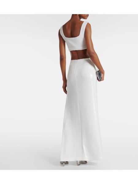 Maxi φούστα με μοτίβο καρδιά Galvan λευκό