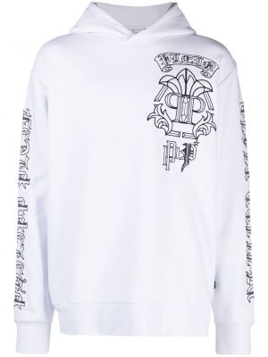 Hoodie med broderi Philipp Plein vit