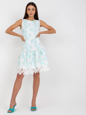 Φλοράλ αμάνικη κοκτέιλ φόρεμα Fashionhunters λευκό