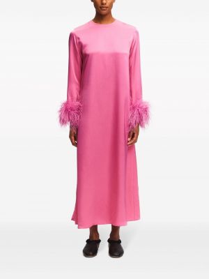 Dlouhé šaty z peří Sleeper růžové