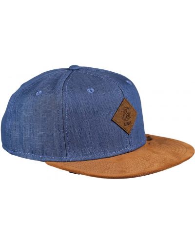 Cappello con visiera di lino Djinns blu