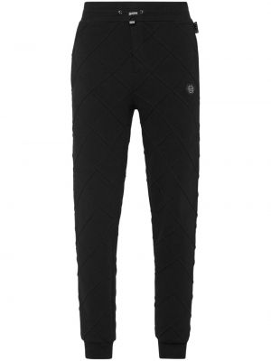 Černé prošívané sportovní kalhoty Philipp Plein