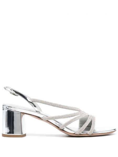 Kožené sandály Le Silla stříbrné