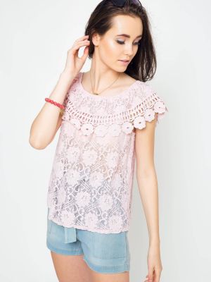 Рожева мереживна блуза Fashion