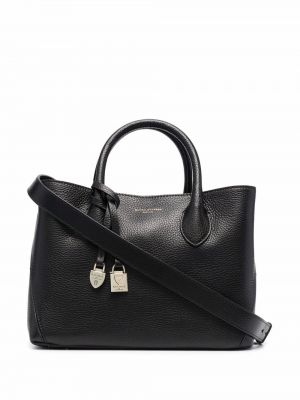 Δερμάτινη τσάντα shopper Aspinal Of London μαύρο