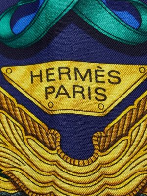 Hedvábný šál Hermès modrý