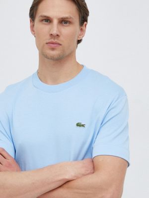 Памучна тениска с дълъг ръкав Lacoste синьо
