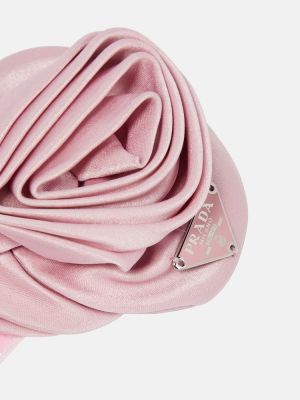 Bufanda con lazo de seda Prada rosa