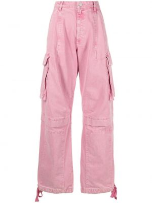Pantaloni cargo a vita alta Moschino Jeans rosa