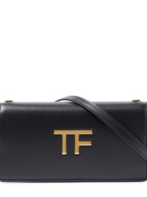 Kožená taška přes rameno Tom Ford černá