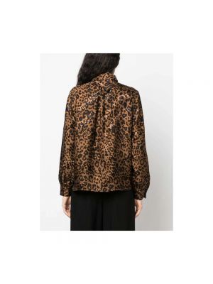 Blusa con lazo con estampado leopardo Vetements marrón
