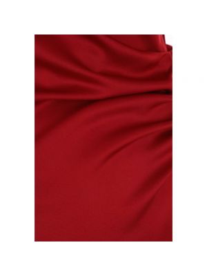 Vestido largo de raso asimétrico Del Core rojo