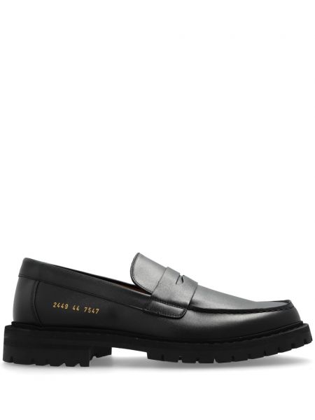 Pyöreäkärkiset nahka mokkasiinit Common Projects musta