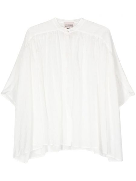 Hemd mit plisseefalten Semicouture weiß
