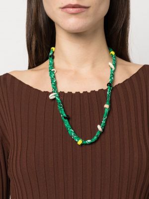 Pletený bavlněný náhrdelník Alanui zelený