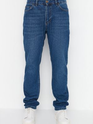 Straight fit džíny Trendyol modré