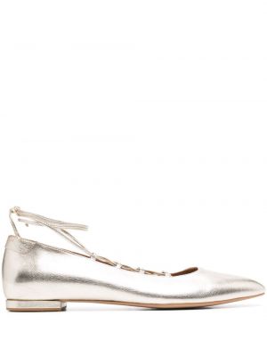 Usnjene nizki čevlji Claudie Pierlot zlata