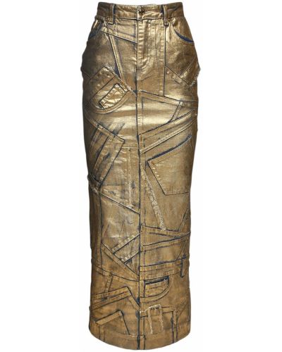 Džínsová sukňa Tom Ford zlatá