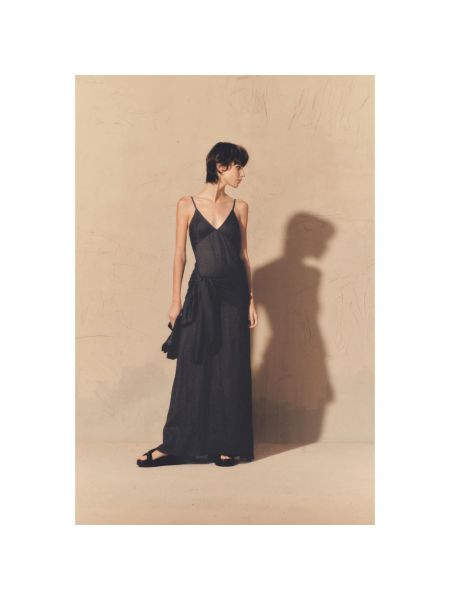Sukienka długa z dekoltem w serek Cortana czarna