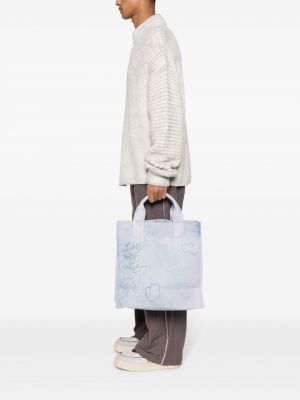 Bavlněná shopper kabelka s potiskem Objects Iv Life fialová