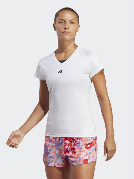 Slim fit priliehavé športové tričko Adidas biela