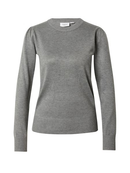 Меланжов пуловер Saint Tropez сиво