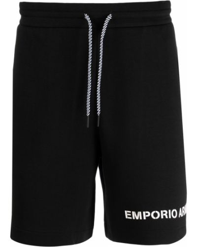 Pantalones cortos deportivos con estampado Emporio Armani negro