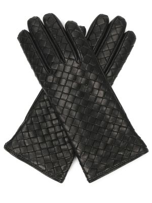 Кожаные перчатки Bottega Veneta черные