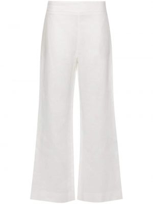 Lněné rovné kalhoty Ermanno Scervino bílé