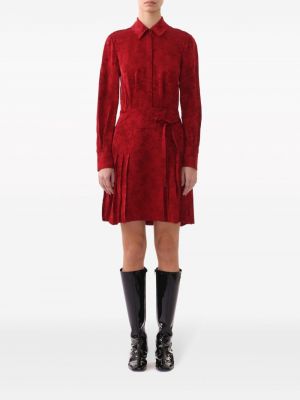 Sukienka mini żakardowa plisowana Jason Wu czerwona