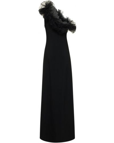 Dlouhé šaty s volánmi Giambattista Valli čierna